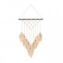 Decoración de pared en macramé de madera de pino/algodón 45x1,5x68cm Safari