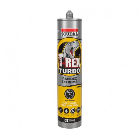 Sellador adhesivo blanco T-Rex Turbo tubo 290ml Soudal