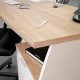 Mesa de escritorio blanca y roble 3 cajones + 1 hueco 136x67x74cm