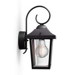 Aplique exterior de aluminio negro E27 60W Buzzard Philips