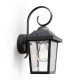 Aplique exterior de aluminio negro E27 60W Buzzard Philips
