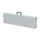 Banco plegable de resina y acero blanco