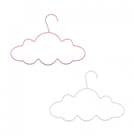 Set de 3 perchas infantiles de metal con forma de nube