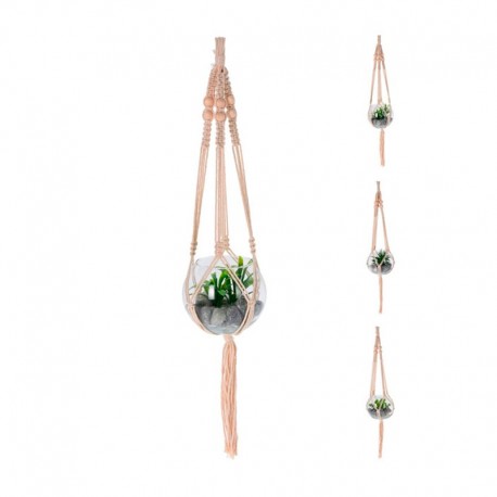 Planta artificial colgante en bola de cristal con luz LED 12x70cm