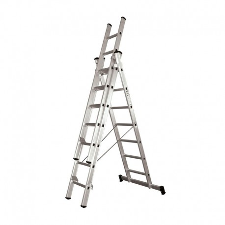 Escalera profesional aluminio 3x7 peldaños
