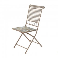 Silla de hierro con mosaico de azulejos Toulouse
