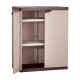 Armario bajo de PVC beige/chocolate Titanium