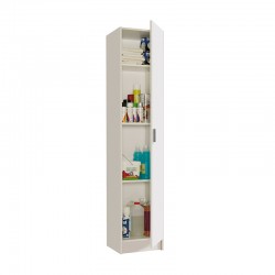 Armario multiusos auxiliar 1 puerta de melamina blanco