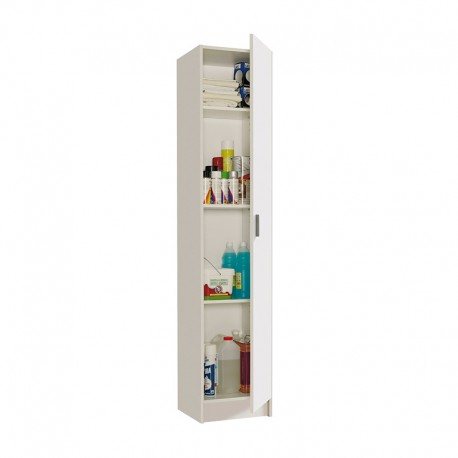 Armario multiusos auxiliar 1 puerta de melamina blanco