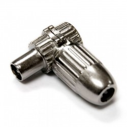 Conector macho acodado de metal con rosca blindado para antena TV