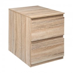 Mesita de 2 cajones de madera roble