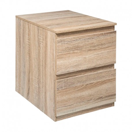 Mesita de 2 cajones de madera roble