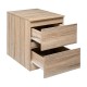Mesita de 2 cajones de madera roble