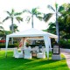 Gazebo de rafia blanco 3x3m