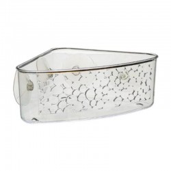 Cestillo rinconera de plástico con ventosas 23,5x16,2x8,4cm