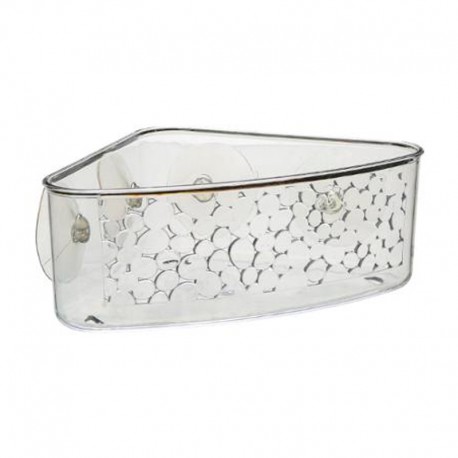 Cestillo rinconera de plástico con ventosas 23,5x16,2x8,4cm