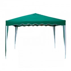 Gazebo verde 3x3m faldón ondulado