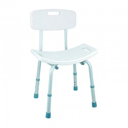 Taburete de baño regulable con respaldo