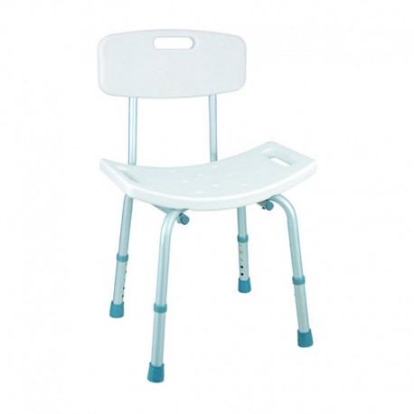 Taburete de baño regulable con respaldo