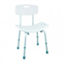 Taburete de baño regulable con respaldo