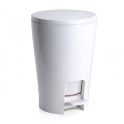 Cubo de basura plástico blanco 5L Diabolo baño