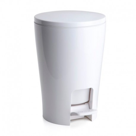 Cubo de basura plástico blanco 5L Diabolo baño