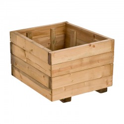 Jardinera cuadrada de madera de pino