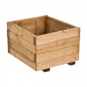 Jardinera cuadrada de madera de pino