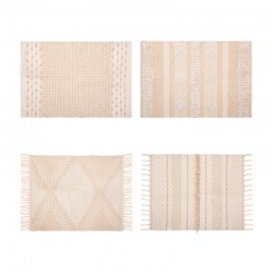 Alfombra de algodón beige 60x90cm