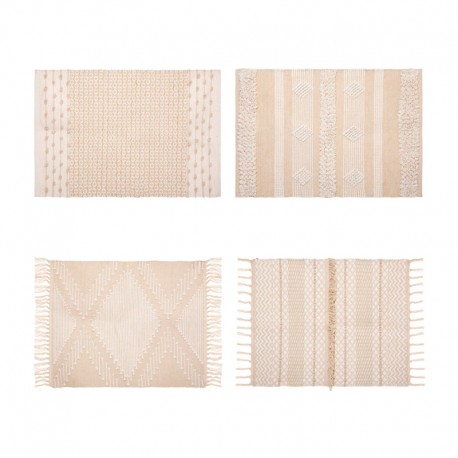 Alfombra de algodón beige 60x90cm