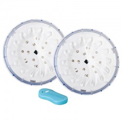 Set 2 focos LED blanco con mando piscina
