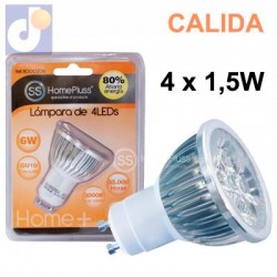 Bombilla LED dicroica cálida de 6W