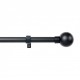 Kit barra de cortina extensible esfera negra 160-300cm