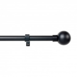 Kit barra de cortina extensible esfera negra 160-300cm