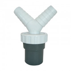 Desagüe doble de PVC para vaciado de lavadora 40mm