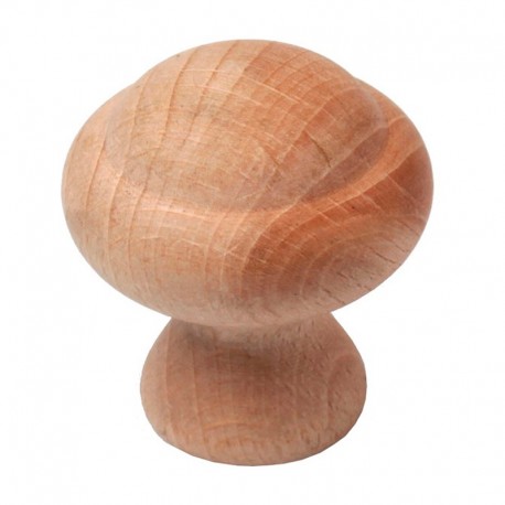 Pomo de madera haya crudo 30mm para mueble clásico
