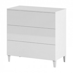 Cómoda de melamina blanca 3 cajones Loft
