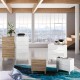 Cómoda de melamina blanca 3 cajones Loft