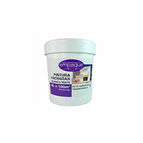 EMPAQUE FACHADAS BLANCO MATE 15L.º