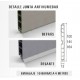 Zocalo PVC Aluminio Plata Mate de 145