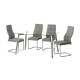Mesa de cristal templado transparente con patas cromadas