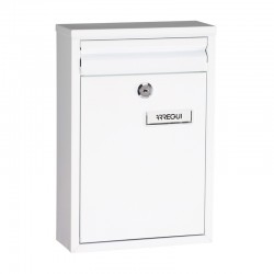 Buzón de acero inox. blanco DIN A5 Zaguan Arregui