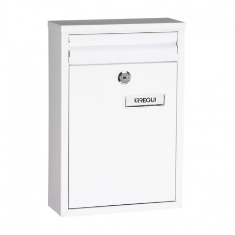 Buzón de acero inox. blanco DIN A5 Zaguan Arregui