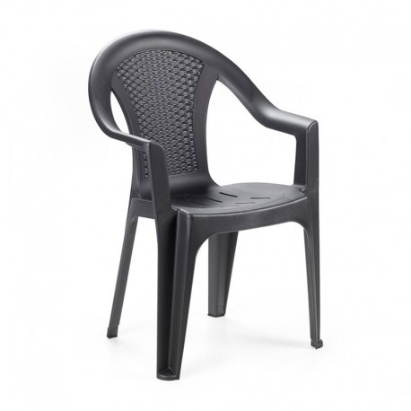 Silla apilable efecto ratán Ischia