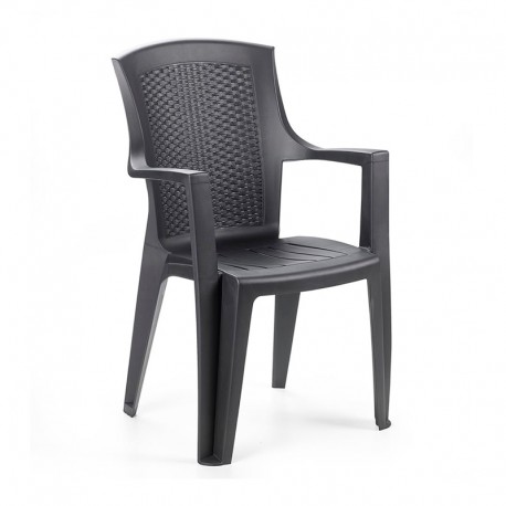 Silla apilable efecto ratán Eden