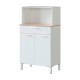 Mueble para microondas con 2 puertas y 1 cajón blanco/roble
