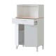 Mueble para microondas con 2 puertas y 1 cajón blanco/roble