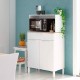 Mueble para microondas con 2 puertas y 1 cajón blanco/roble