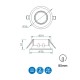 Aro fijo difusor blanco para foco empotrable orientable Mantra