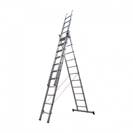 Escalera profesional aluminio 3x11 peldaños